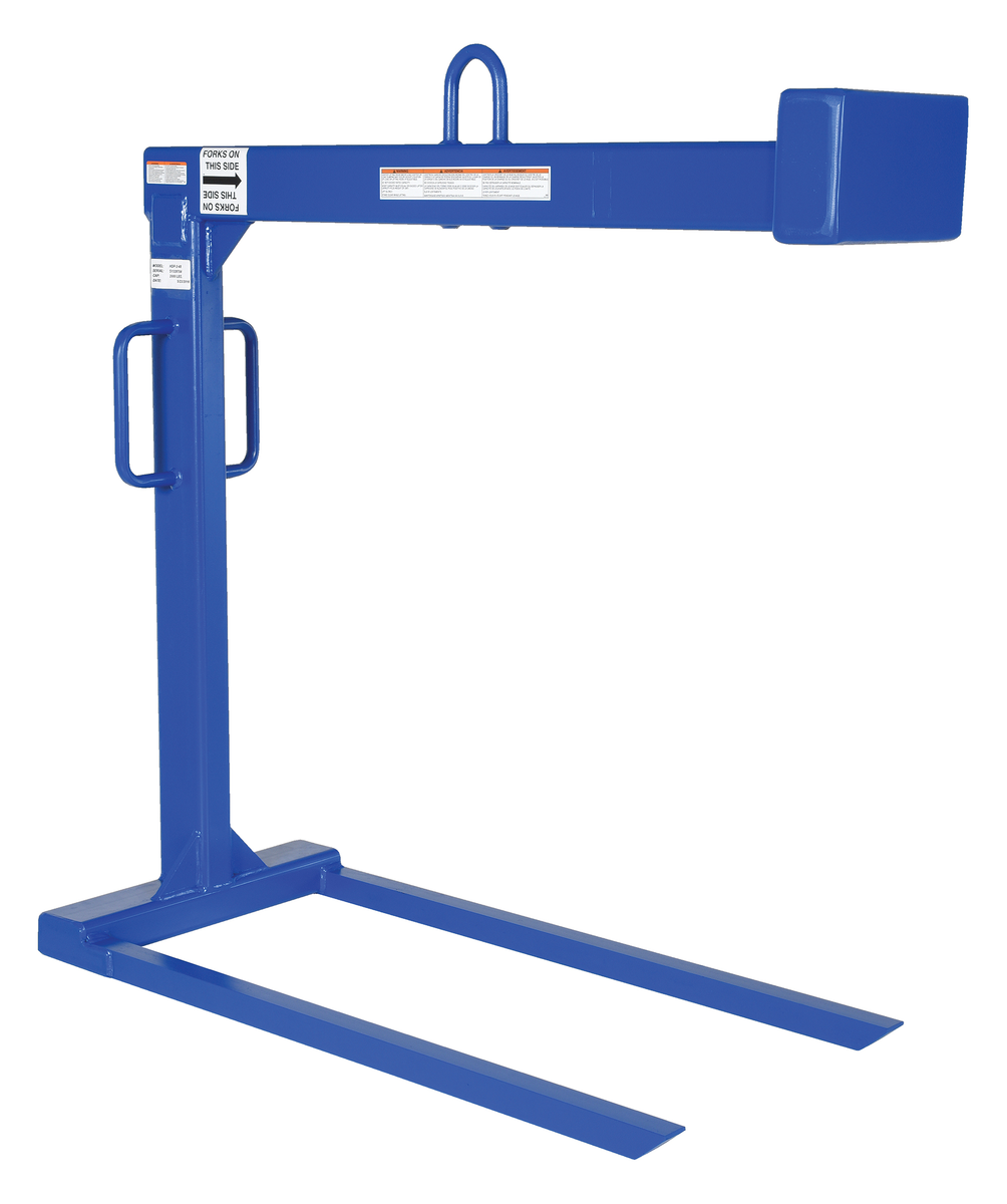 Steel Pallet Lifter, 48 Inch Fork, 2000 lb Capacity, Blue