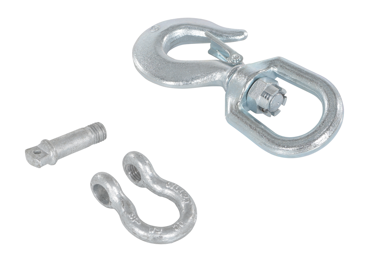Steel Swivel Hook with Shackle 4000 lb Capacity, Silver