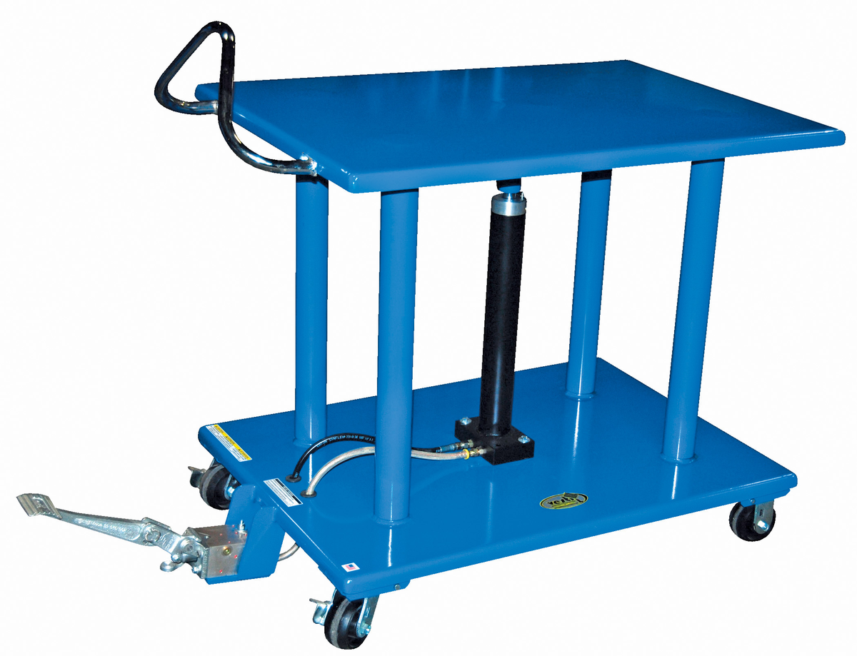 Steel Hydraulic Post Table, 24 x 36 Inch, 4000 lb Capacity, Blue