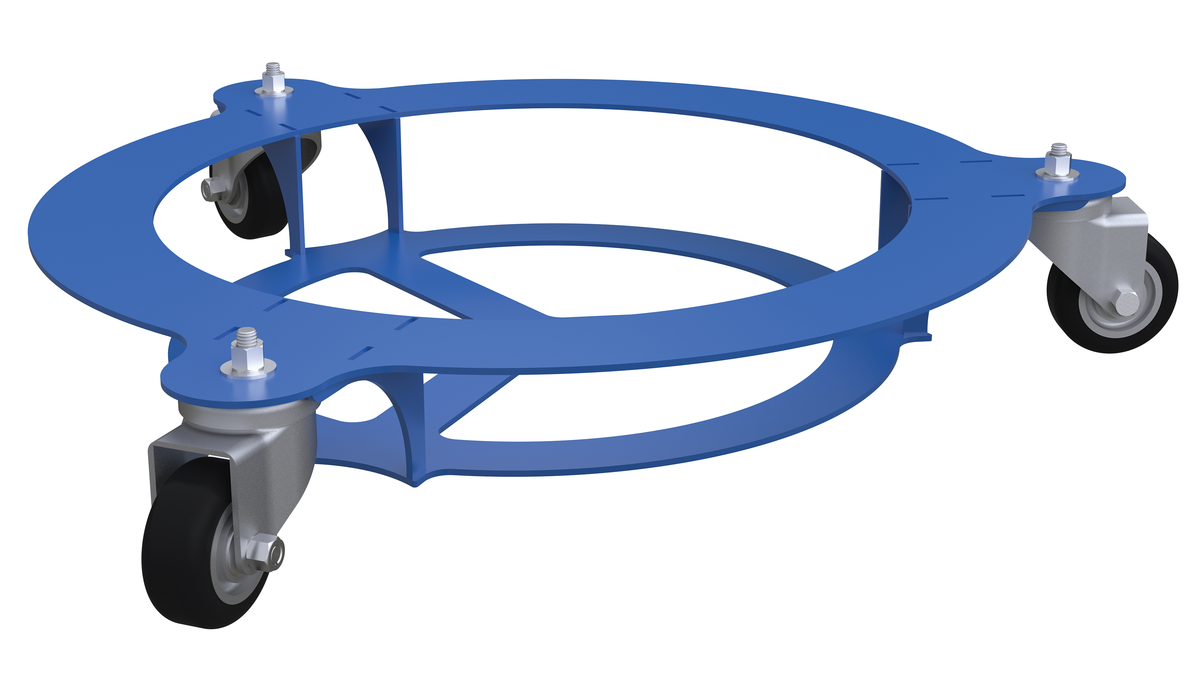 Steel Keg Transport Dolly, 26 x 26-3/8 x 5 Inch, 200 lb Capacity, Blue