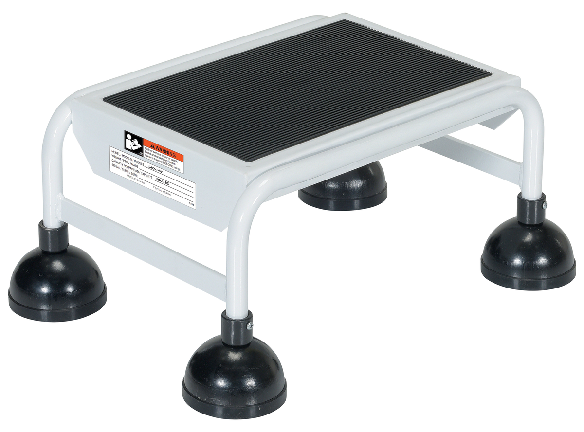 VESTIL LAD-1-W Commercial Spring Loaded Ladder, 1 Step, White, Steel | AG7UWC