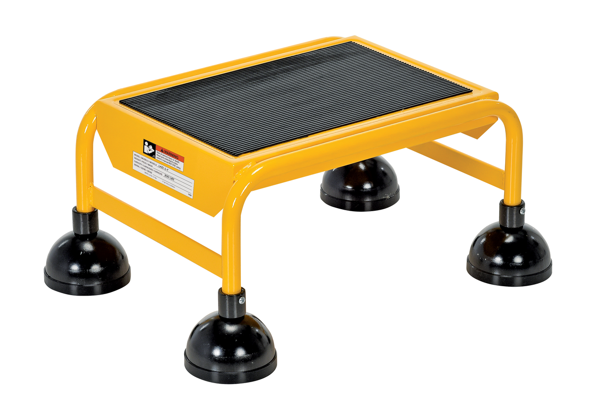 VESTIL LAD-1-Y Commercial Spring Loaded Ladder, 1 Step, Yellow, Steel | AG7UWE