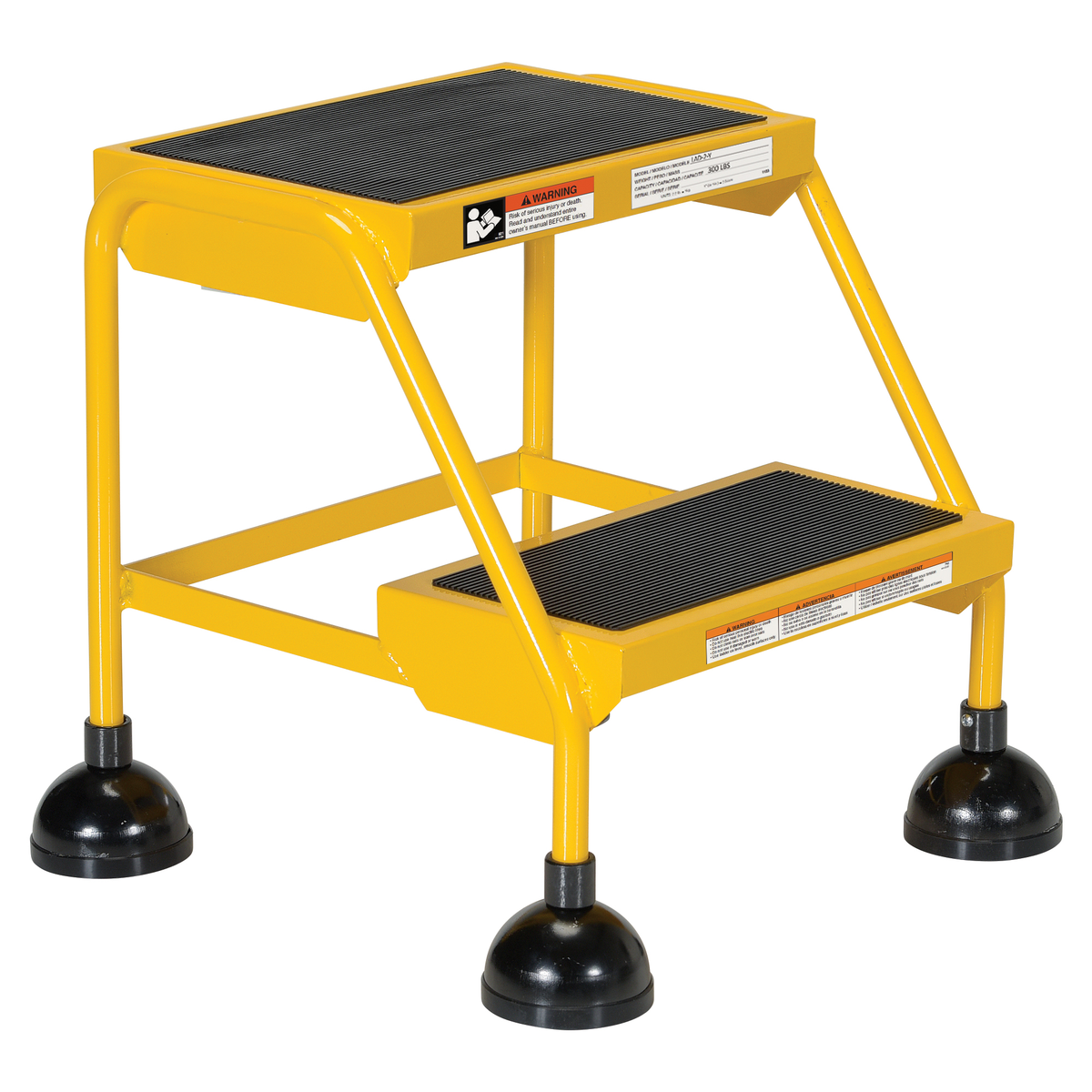 VESTIL LAD-2-Y Commercial Spring Loaded Ladder, 2 Step, Yellow, Steel | AG7UWL