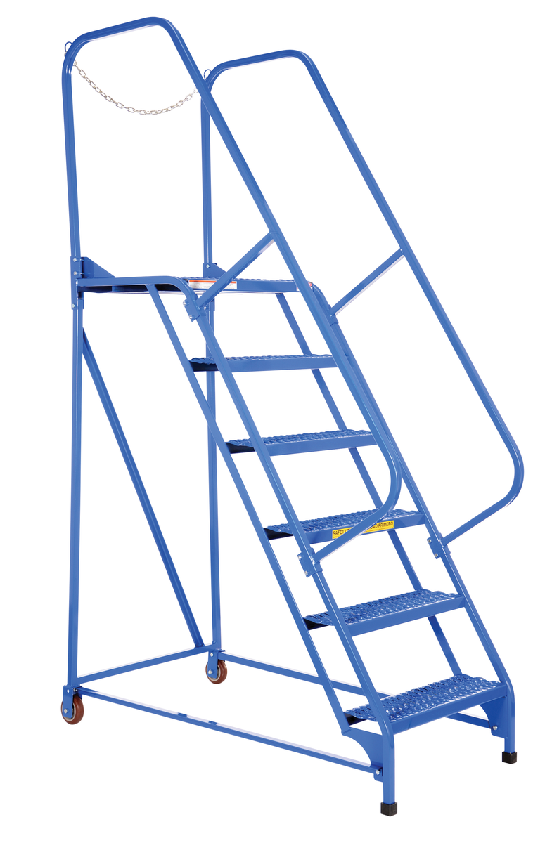 VESTIL LAD-MM-6-G Maintenance Ladder, 6 Step, Grip Strut, Steel | AG7VAX