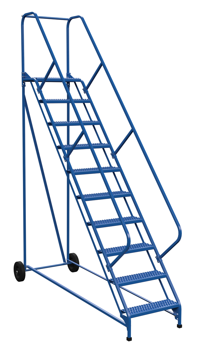 VESTIL LAD-RAF-10-24-G-EZ Roll-A-Fold Ladder, 50 Degree Grip Struct, 10 Step | AG7VEU