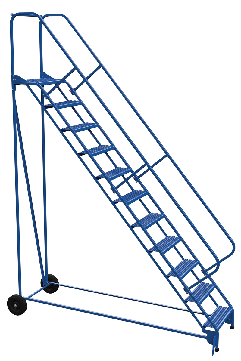 VESTIL LAD-RAF-11-24-G-EZ Roll-A-Fold Ladder, 50 Degree Grip Struct, 11 Step | AG7VEY