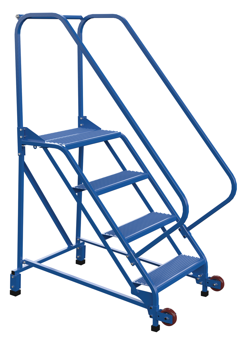 VESTIL LAD-TRN-50-4-P Tip-n-roll Ladder, Perforated, 4-Step, 50 Degree Angle | AG7VGM