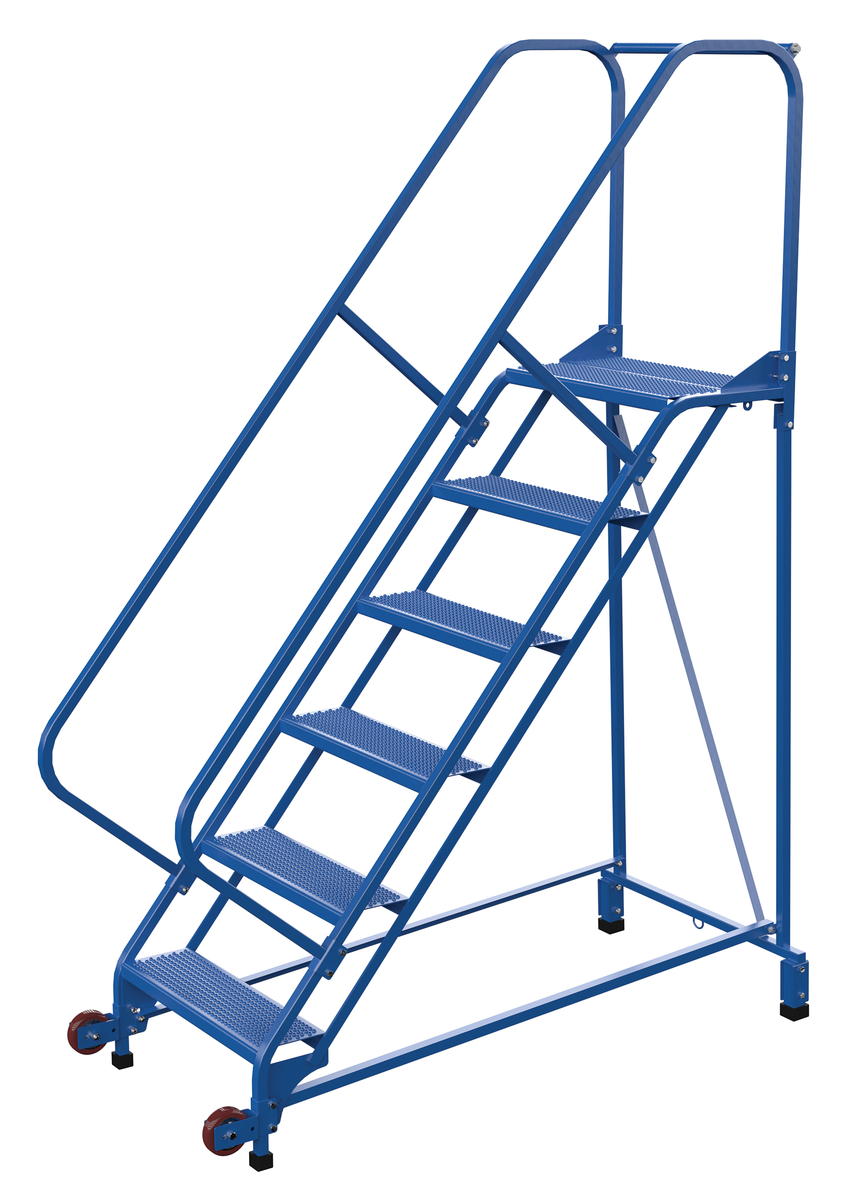 VESTIL LAD-TRN-50-6-P Tip-n-roll Ladder, Perforated, 6-Step, 50 Degree Angle | AG7VGR