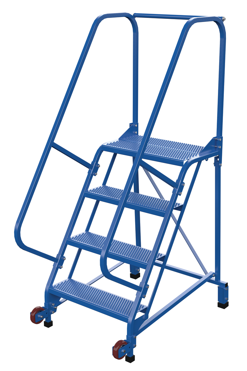 VESTIL LAD-TRN-60-4-P Tip-n-roll Ladder, Perforated, 4-Step, 58 Degree Angle | AG7VHB