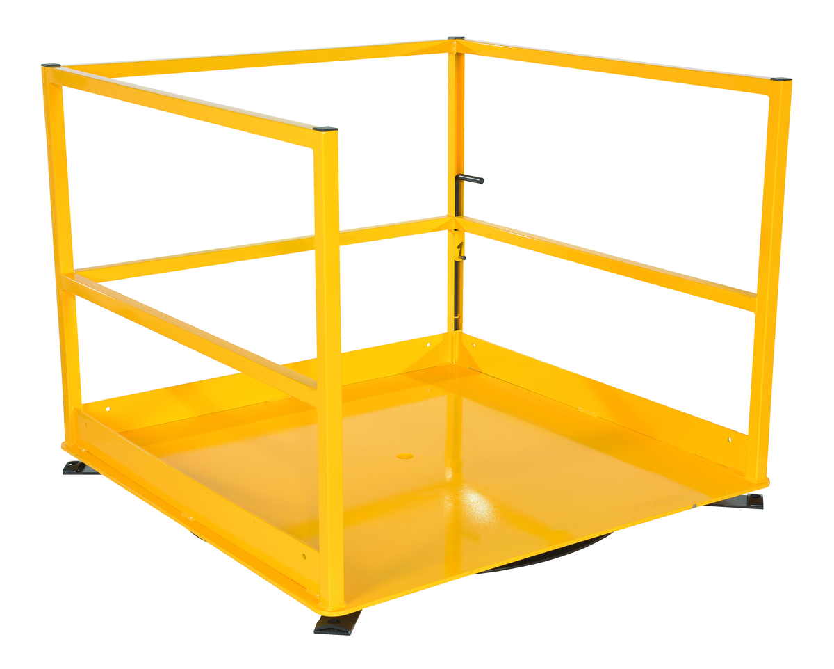 Steel Rotating Mezzanine Safety Gate System 53 x 53 x 42-3/16 Inch 5000 lb Capacity, Yellow