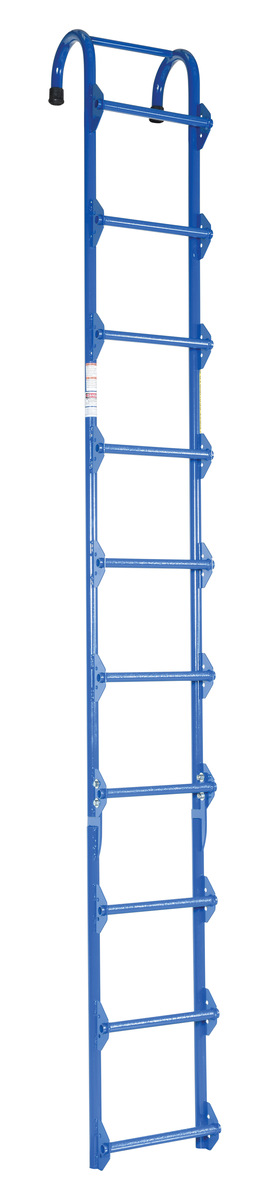 Steel Tank Access Ladder, 10 ft, 300 lb Capacity, Blue