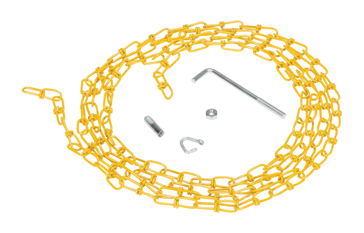 VESTIL OH-15-YEL Double Loop Coil Chain, Yellow, with Hanger, 15 Feet Long | CE3EHJ