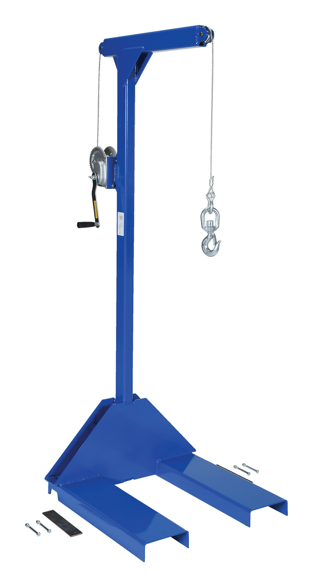 Steel Pallet Truck Hoist 37-7/16 x 30 x 77-1/4 Inch, 500 lb Capacity, Blue