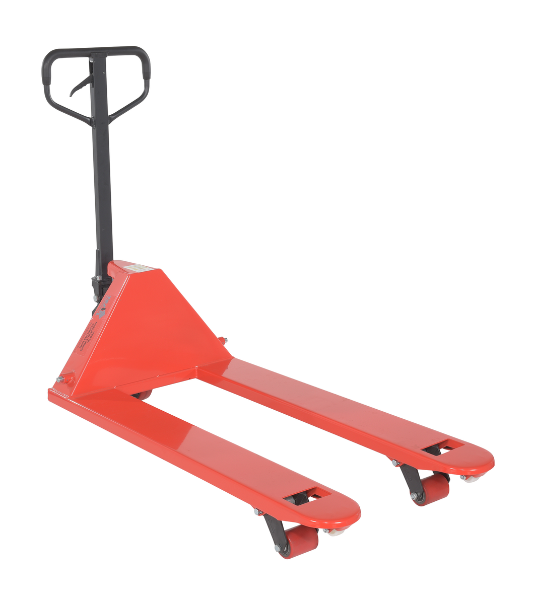 VESTIL PM5-2748 Steel Pallet Truck, 61-11/16 Inch x 27 Inch x 48-5/8 Inch Size, 5500 Lb. Capacity, Red | AG7XHE