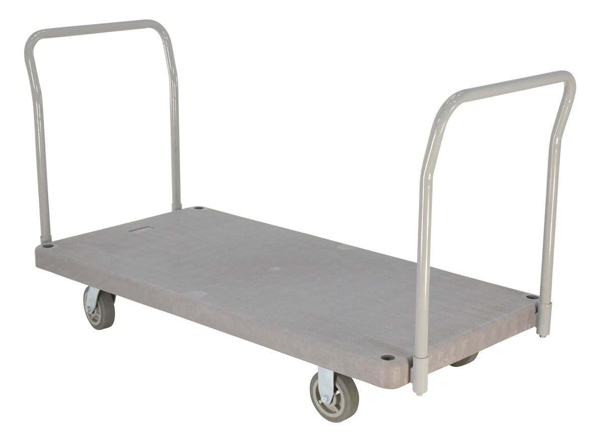 VESTIL PPT-2-42 Plastic Platform Truck, 2 Handle, 2000 Lb. Capacity | AG7XLY