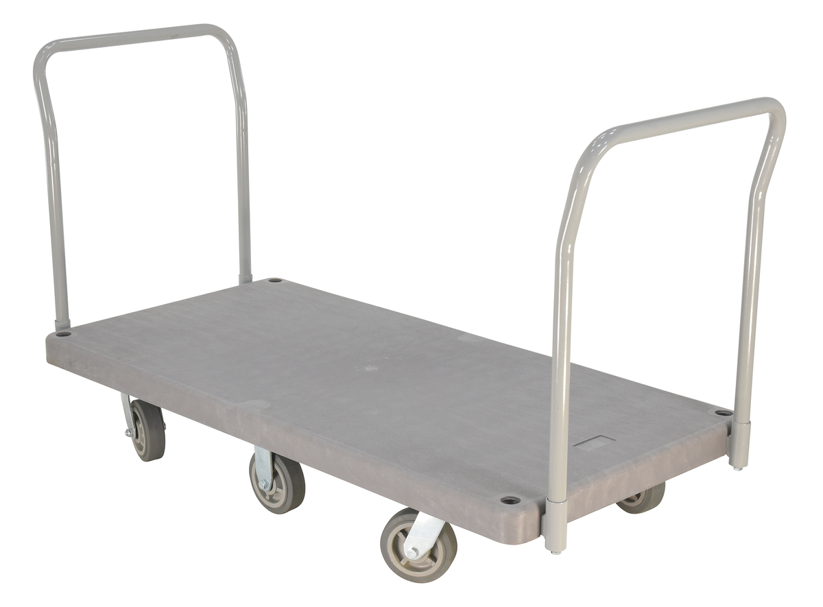 VESTIL PPT-3-62 Plastic Platform Truck, 2 Handle, 3000 Lb. Capacity | AG7XMA