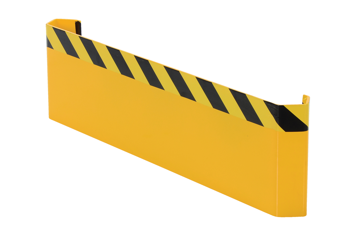 Steel Pallet Rack End Guard, 4-3/4 x 48-3/4 x 12-1/2 Inch, Yellow For Use with 42 Inch Frames