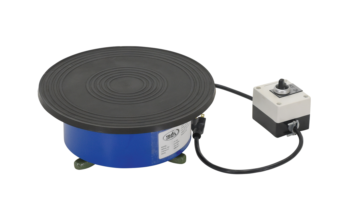 VESTIL PT-100 Clockwise Powered Turntable, 100 Lb. Capacity, Blue | AG7XRG
