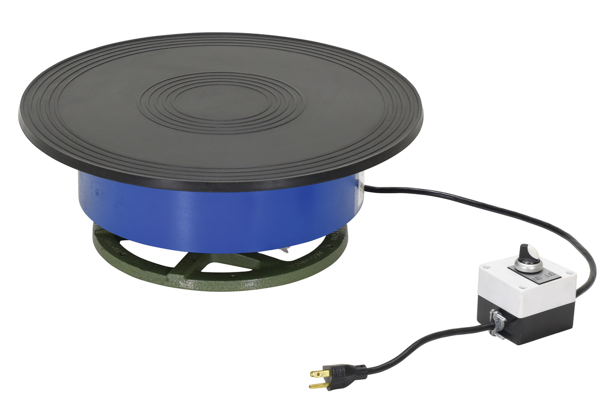 VESTIL PT-750 Clockwise Powered Turntable, 750 Lb. Capacity, Blue | AG7XRM
