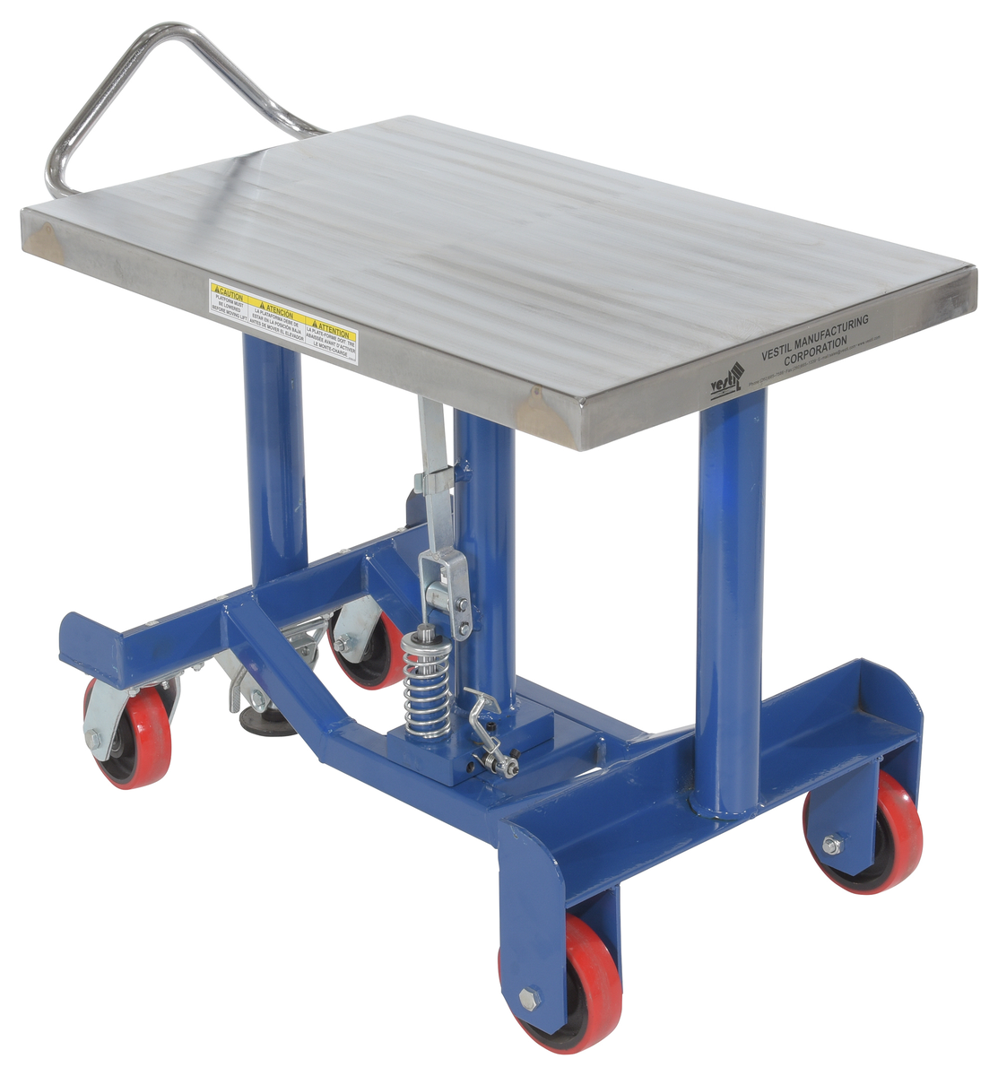 VESTIL PT12-10 Post Lift Table, 1000 Lb. Capacity, Low Profile | AG7XRH