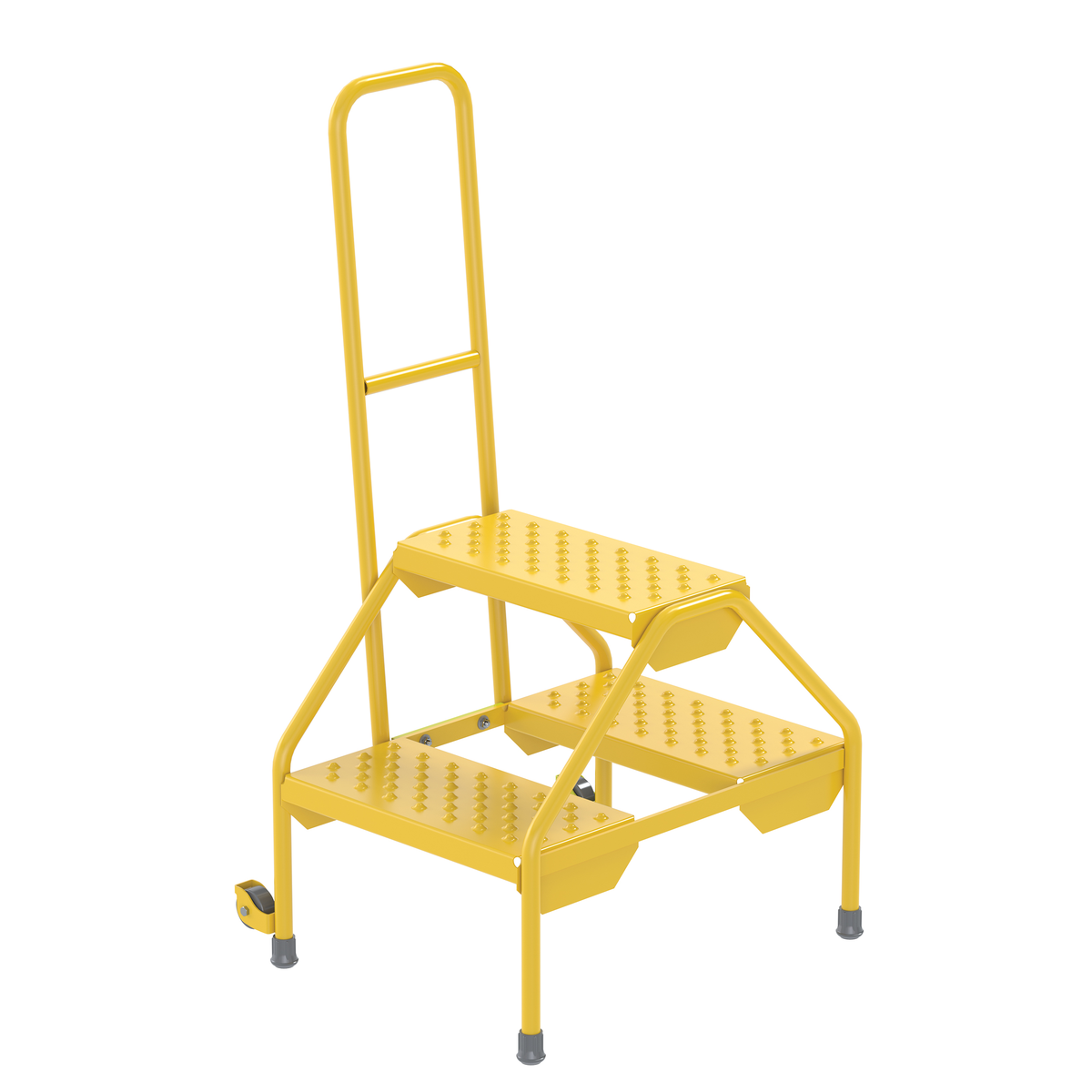 VESTIL RLAD-P-2-Y Yellow Rolling Two Step, Perforated Steps | AG7XZN