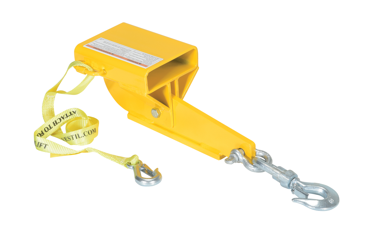 VESTIL S-FORK-4-AT Swivel Hook, Auto Tension, 16 x 6 x 14-5/16 Inch Size, 4000 Lb. Capacity, Yellow, Steel | AG7YTF