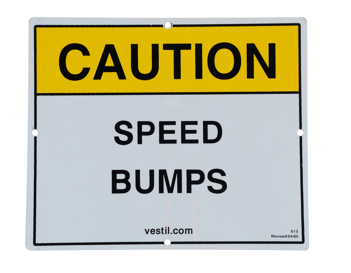 Reflective Speed Bump Sign, 11.75 Inch x 9.75 Inch Size