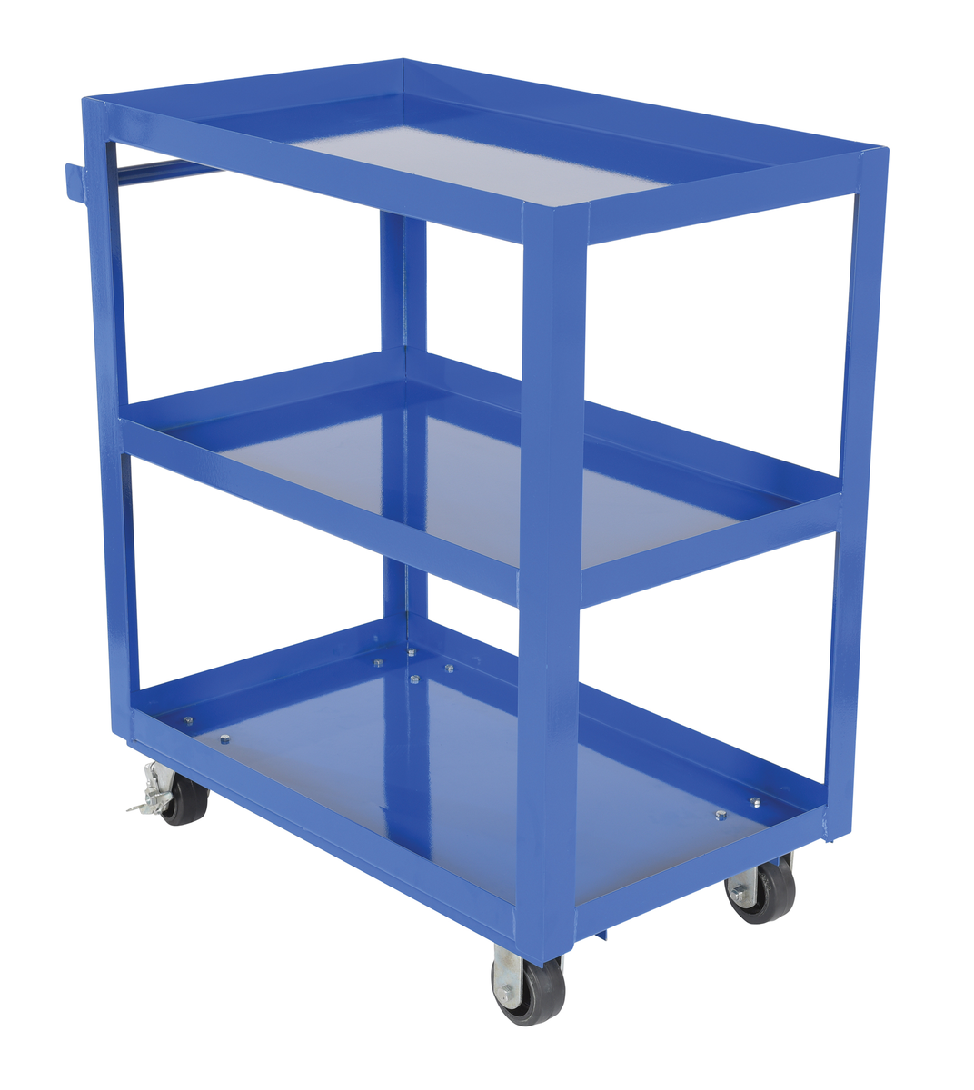 VESTIL SCS3-2236 Steel Service Cart Three Shelves, 1000 Lb. Capacity, Blue | AG7YMG