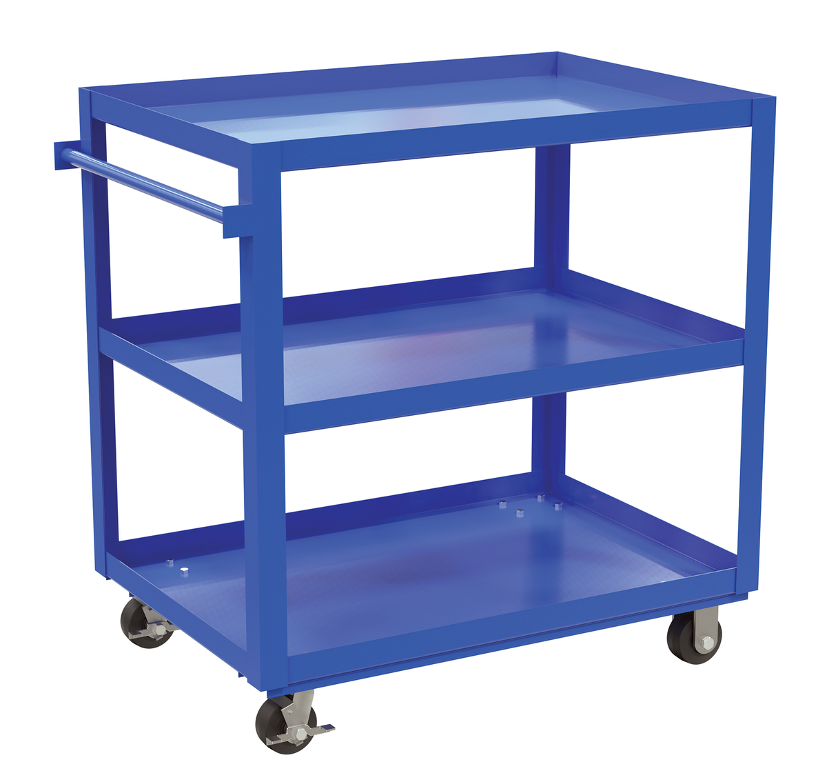Steel Service Cart with 3 Shelves 42-1/4 x 27-7/8 x 41-11/16 Inch 1000 lb Capacity, Blue