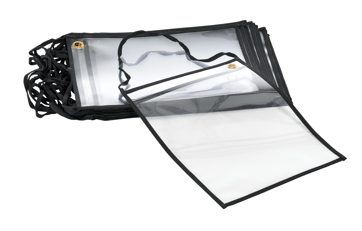 VESTIL SHOPT-HS Ticket Holder, Hanging Strap, 15 Pack, 14-1/16 Inch x 10-1/2 Inch x 1/16 Inch Clear | AG7YUF