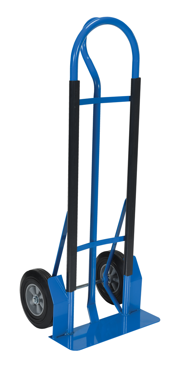 Steel Heavy Duty P-Handle Truck with Hard Rubber Wheel 600 lb Capacity, Blue