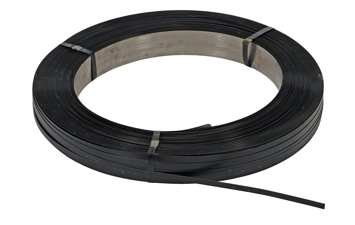 Steel Strapping 1/2 Inch 2,940 ft 22-1/4 Inch x 22-1/4 Inch x 3-1/3 Inch Black