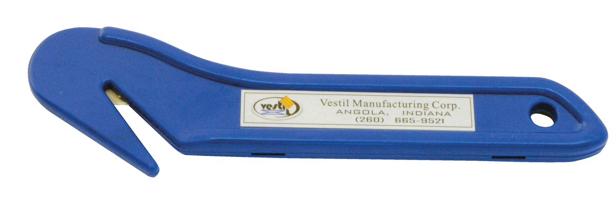 High Density Plastic Stretch Wrap Film Knife, 7 x 2 Inch, Blue