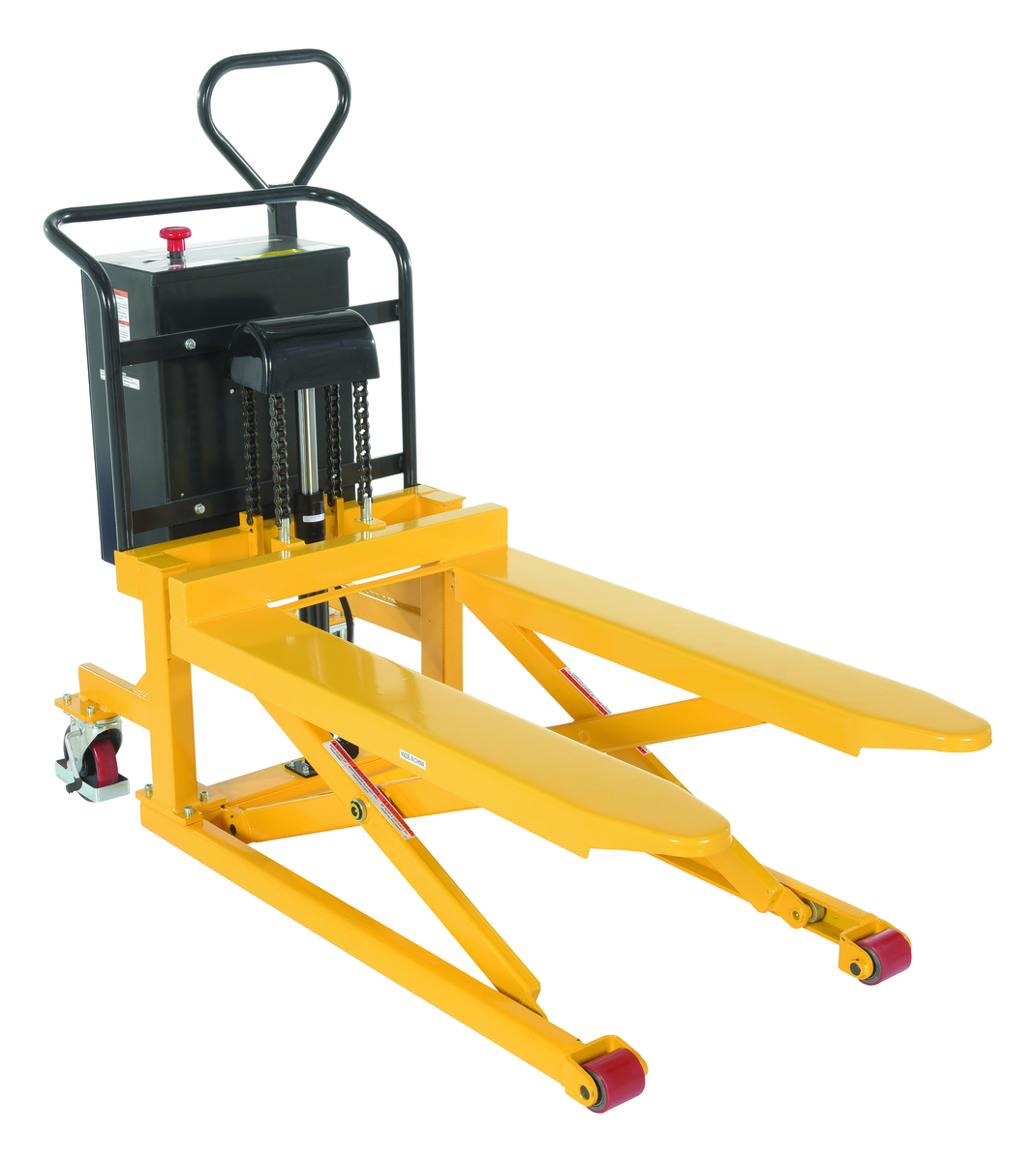 VESTIL TAL-260-DC Steel Tote-A-Load DC Powered Fork, 27 Inch x 43 Inch Size, 2,200 Lb. Capacity, Yellow | AG8AAL