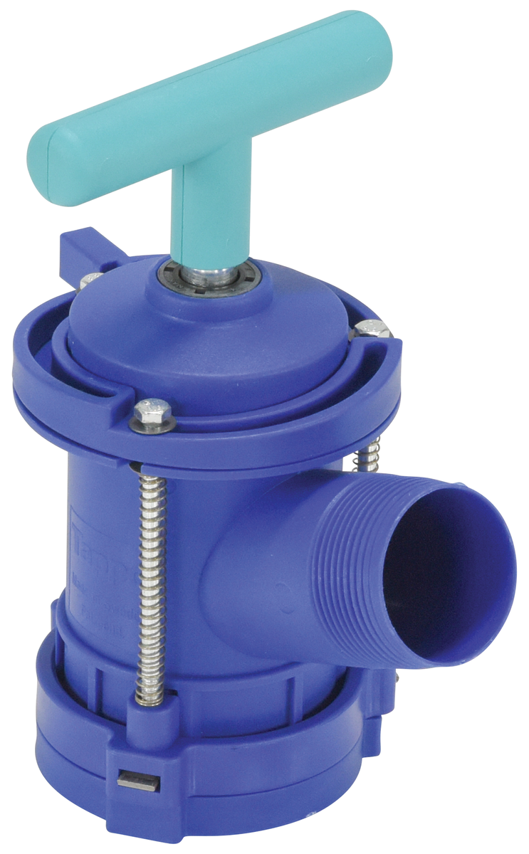 VESTIL TAP-3 Fiberglass Reinforced Polypropylene Horizontal Drum Tap With 2 Inch Bung Size, Blue | AG8AAR 1XPX8
