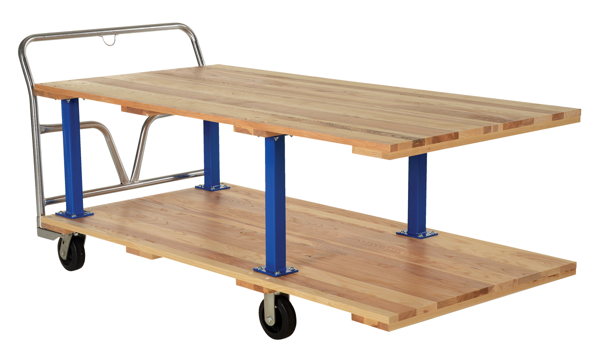 VESTIL VHPT/D-3672 Double Deck Hardwood Platform Cart, 36 Inch x 72 Inch Size | AG8BQF