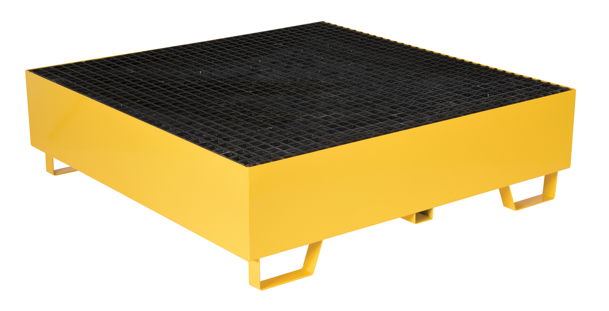VESTIL VSRB-YL-4 Drum Retention Basin, 49 x 49 x 14 Inch Size, Yellow | AG8CAA