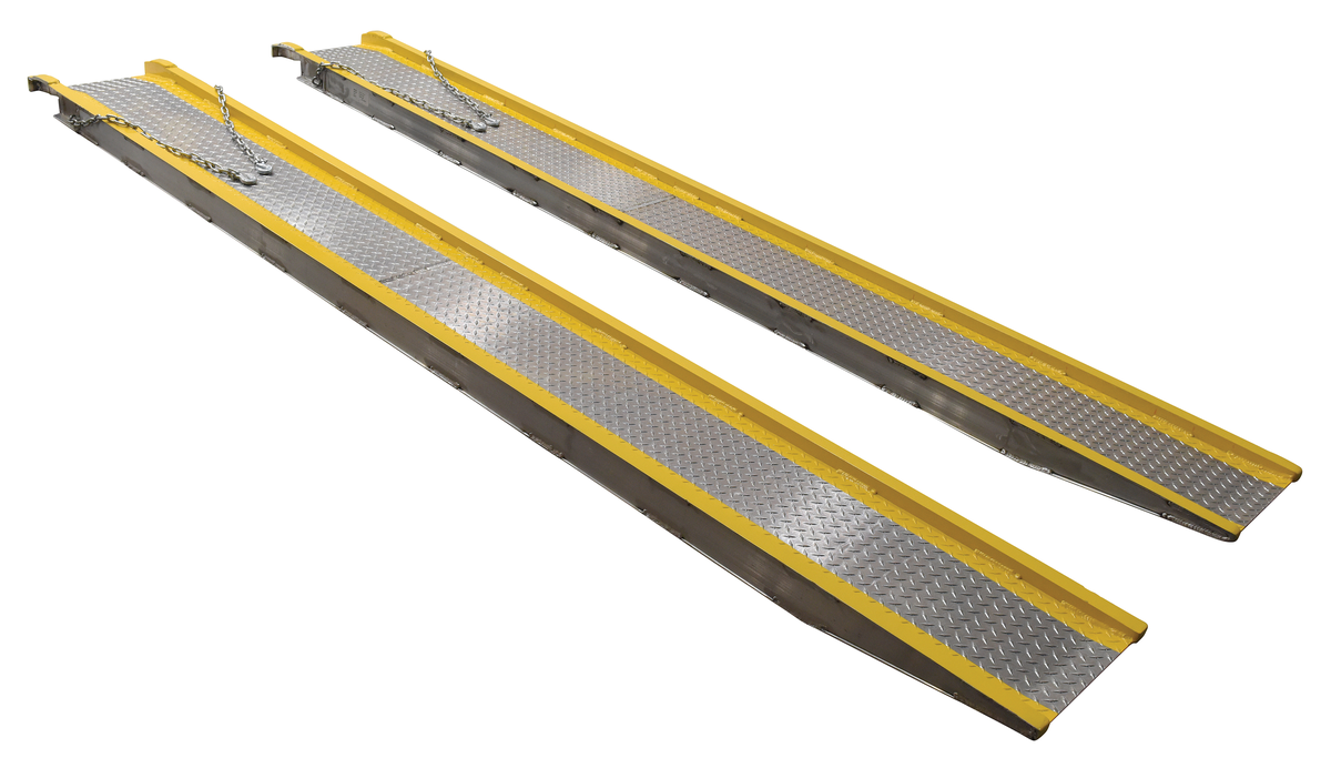 VESTIL VTR-7-14-12 Portable Aluminium Twin Vehicle Ramp, 144 Inch x 18 Inch Size | AG8CCG
