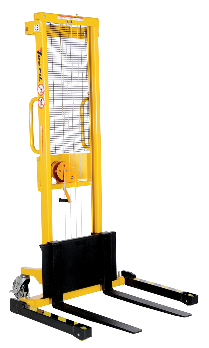 VESTIL VWS-770-AA Stacker With Adjustable Manual Hand Winch, 770 lb., Black/Yellow, Steel | AG8CCP