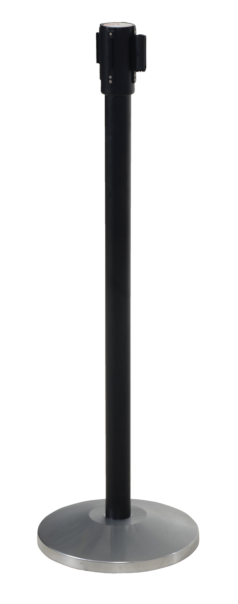 Steel Post Black Indoor Personnel Guidance Barrier 6 ft Barrier Tape, Yellow