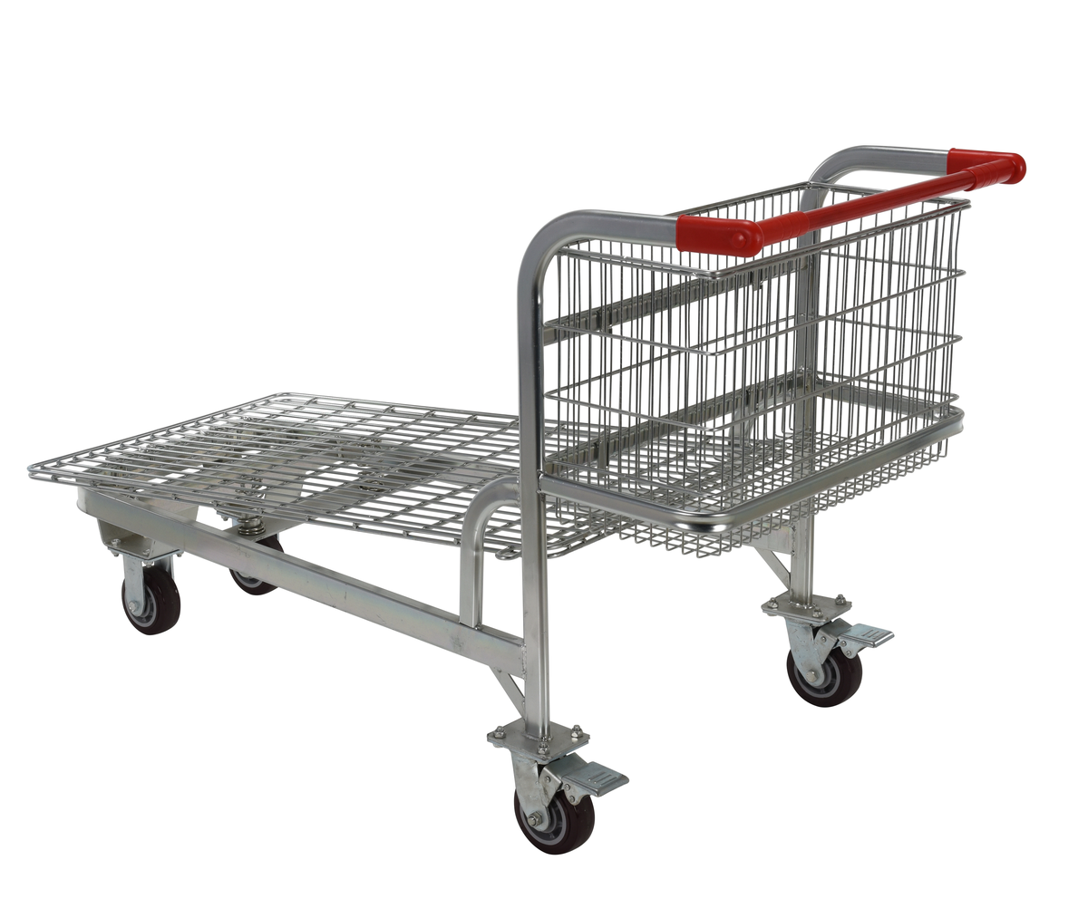 VESTIL WIRE-L Nestable Wire Cart, 59 x 28 x 36 Inch Size | AG8CEH 3HGF8