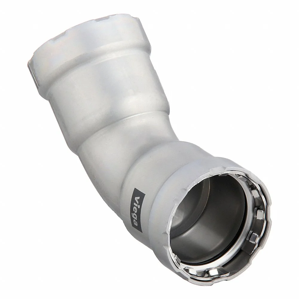 VIEGA LLC 25250 45 Degree Elbow, Zinc Nickel-Plated Carbon Steel, Press-Fit X Press-Fit, Epdm, 25250 | CU7XYB 49EU35