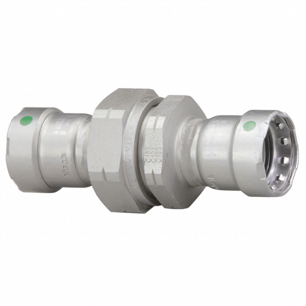 Crimp Union Fitting, 2 Inch Pipe x 2 Inch Pipe Size, Press-fit x Press-fit, Steel, EPDM