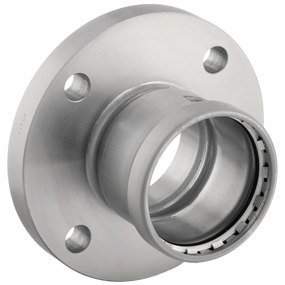 VIEGA LLC 26775 Flange, Zinc Nickel-Plated Carbon Steel, Press-Fit x Flange, 2 1/2 Inch Pipe Size, FKM | CU7YCV 452Z84