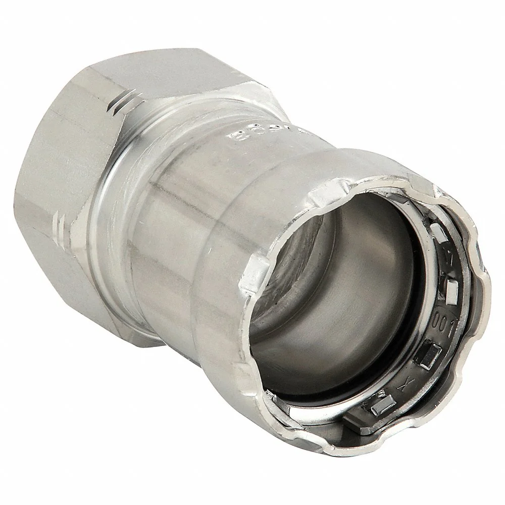 VIEGA LLC 90275 Adapter, 316 Stainless Steel, Press-Fit x FNPT, 1 1/2 Inch x 1 1/2 Inch Pipe Size | CU7XYP 53UA23