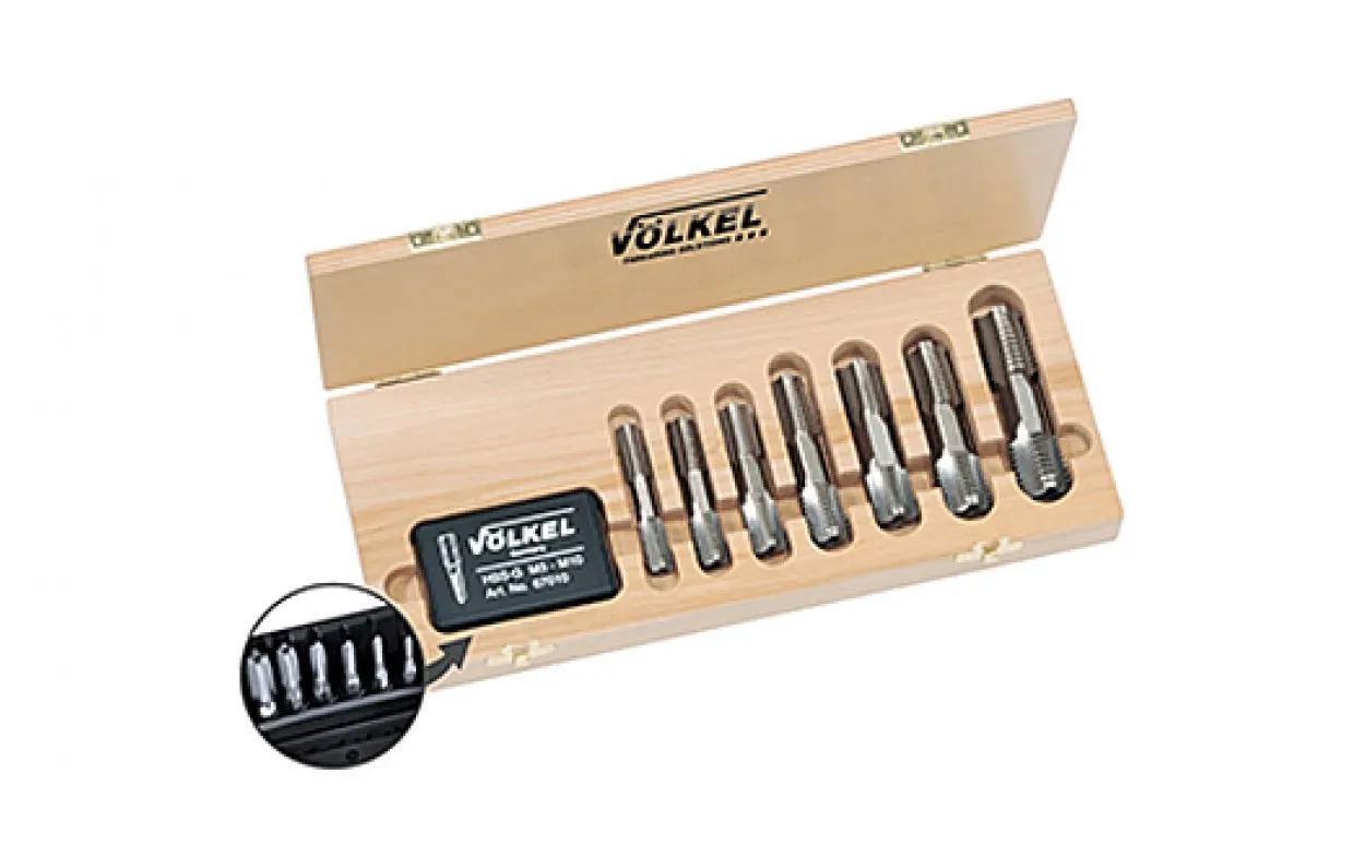 VOLKEL 48608 Tap & Die Set, HSS-G, G 1/8 - 1 Inch Size | CM6FWD