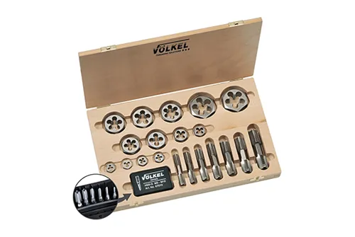 VOLKEL 48645 Tap & Die Set, HSS-G, Mf 4 x 0.5 - 20 x 1.5 Size | CM6FWR