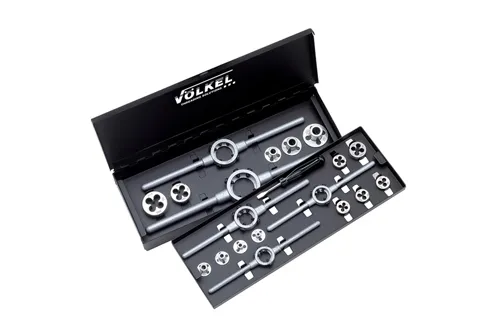 VOLKEL 49599 Tap & Die Set P.V. 14, DIN 223HSS-G, M 3 - 12 Size | CM6FZJ