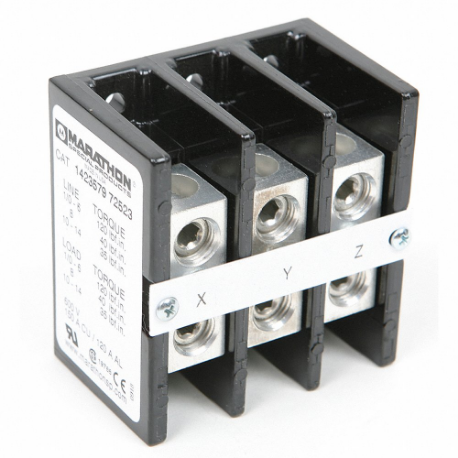 Terminal Block 3 Pole, 4.2 x 4.65 x 2.7 Inch Size