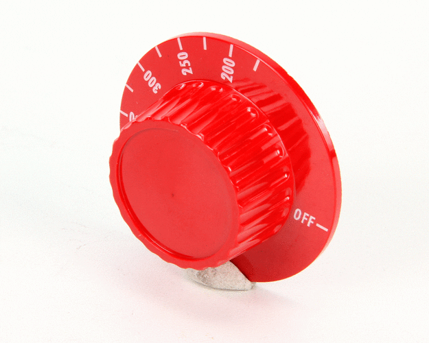 Knob, Red, 150 - 500 Deg F, 2.15 x 2.2 x 0.85 Inch Size